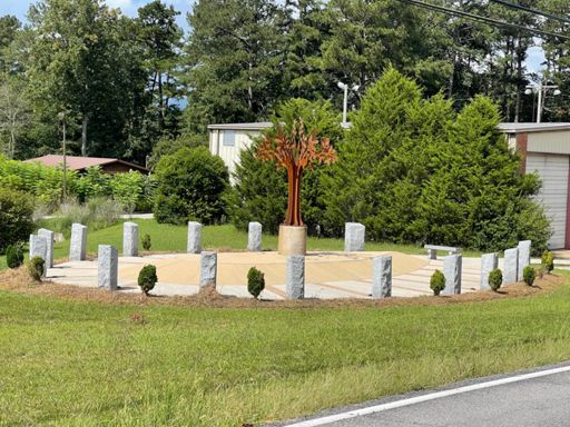 Memorial for the 15 people killed here in the April 27th, 2011 tornado outbreak - thanks apison for letting me know in the comments what this was. I thought it was so cool and wow what a great memorial.