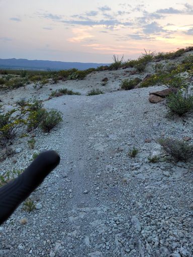 I know it doesn't show up well in the low light, but this is one of the craziest sections of trail I've seen. It is bright green. Shows up pretty well on Google maps 32.423993,-106.792736
