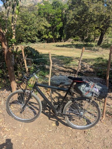 Crossing through a cattle gate.