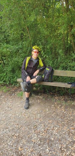 Old grumpy man on bench