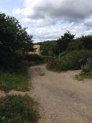 Near Kippax, drops down to a tightish bend then kicks up through a very smelly farm