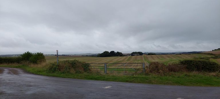 Undulating farmland looking south west opposite Outchester Ducket