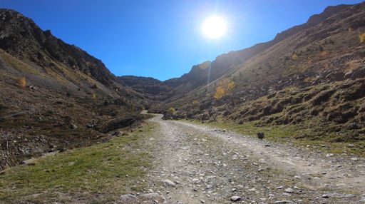 Lac de la Glere viewed from the start - look closely and you can see the switchbacks and the refuge at the top