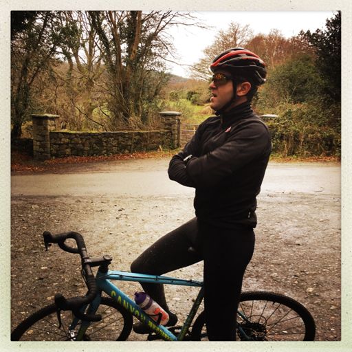 Colly practicing his Rapha documentary pose.