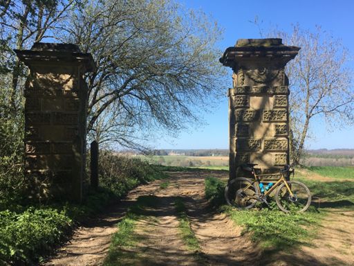 castle howard framed between gateposts