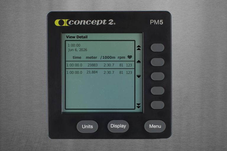 1:00:00 BikeErg z2 in het zonnetje