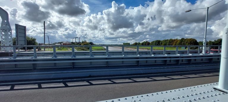 Looking SSW upstream.