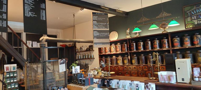 Lorraine spotted his coffee roaster and tea shop and asked if I wanted a coffee stop.  I had shouted to an empty landscape not 20 mins before, I WANT BLACK COFFEE. A heavenly find.