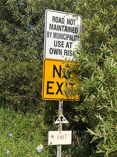 Despite the double warning, there was an exit, if you’re small enough ;)
