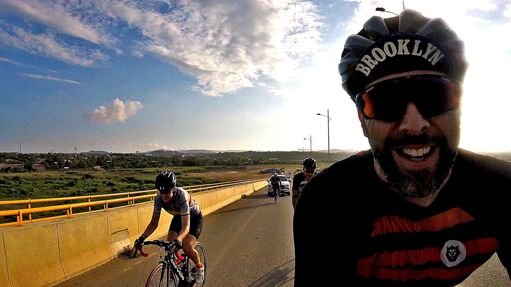 When you ride up the bridge with the camera in your hand...and still make it to the top. 😅