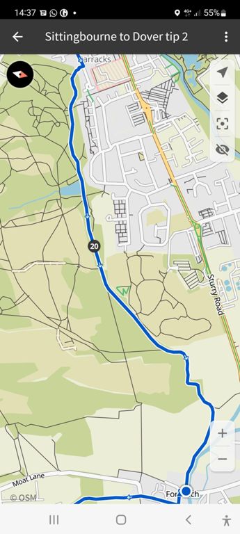 I felt Route 1 north east out of Canterbury from Northgate to near Fordwich grossly unsuited to road bicycles.  Thankfully, no punctures.