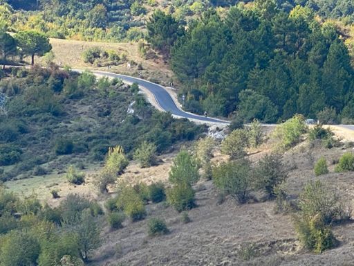 Some beautiful smooth roadway along the ridge after we climbed the wall.