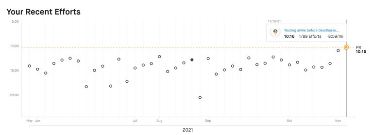 Testing ankle before Deadhorse 50