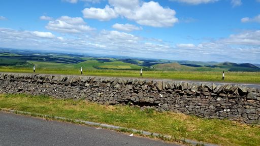 The Carter Bar border viewpoint. Lovely day but a cool wind for June...