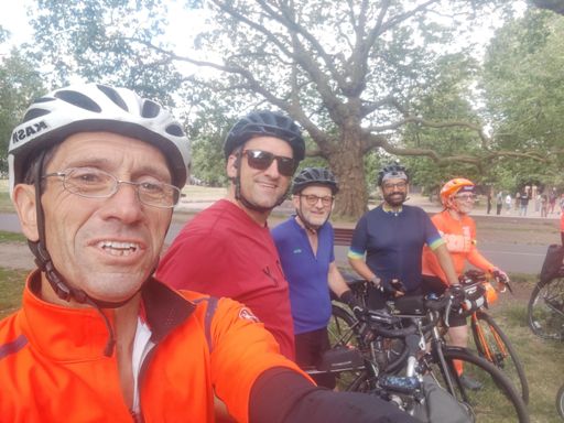 Some of the Fridays meet for a Saturday ride to the coast