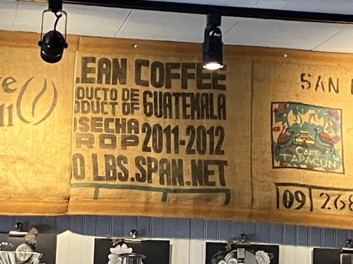 Guatemalan coffee bean bag at the Leopard Forest