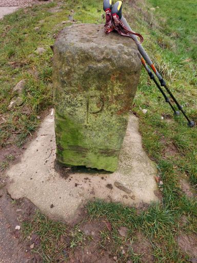 An old french border stone between France and Germany, from 1830, indicated the traveller with a big "P", that he is now entering the empire of Prussia.