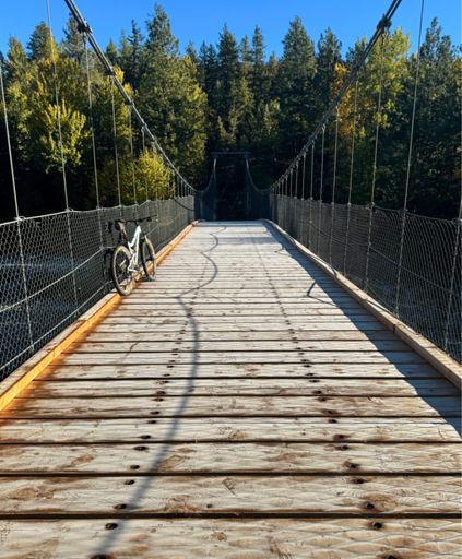 Frosty and slick on the bridge.