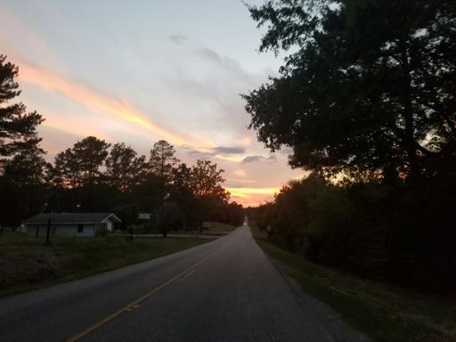 Sunset glow.
