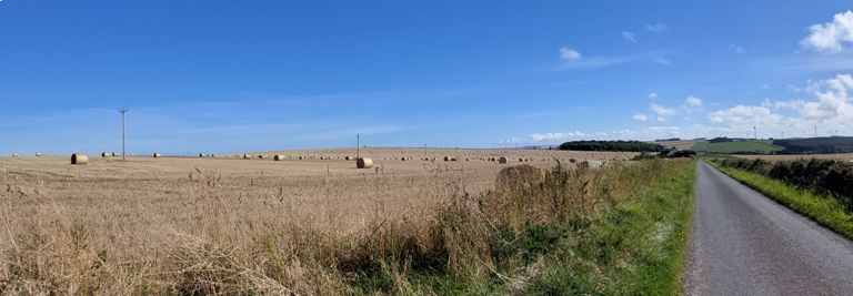 Enjoying this lovely FLAT road, only to find the route turns down to the coat Ahhhh!  The OS Explorer map shows one version of the route climbs back to this road!