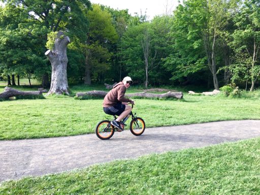 Louie on brother Noah's Bmx.   Lol.