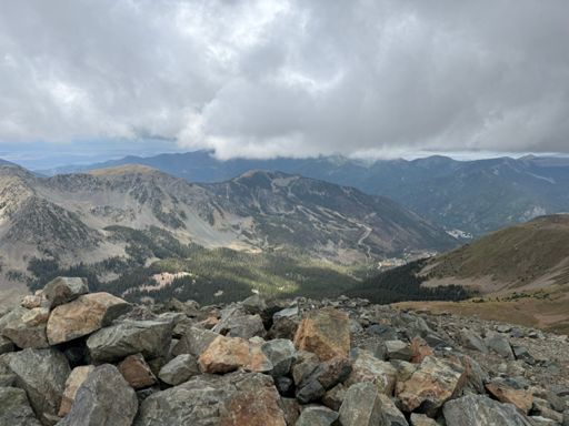 Looking NW from the summit towards the Taos ski runs.