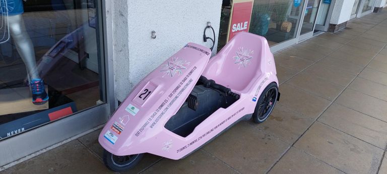 This C5, which Ellis Brigham was proud to display, was promoting Abbie's Sparkle Foundation and 21 events over 21 months raising £21000 in support of children with cancer. Abbie's smile, sparkle and infectious enthusiasm inspired a mother of two to set up this project for completion by what would have been her 21st birthday in October 2023.  https://www.justgiving.com/fundraising/21sparklechallenge