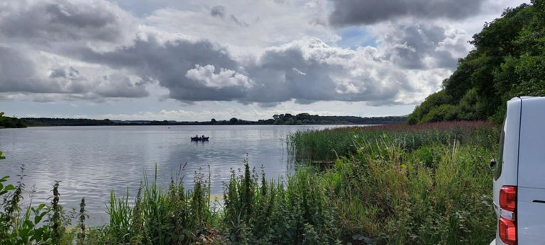 Castle Loch, our first. Can't see the castle ruin. Left to see Lochmaben's church. I hope I don't offend: my reaction was "Is that it?!" Such was my naevity about the size of lochs.