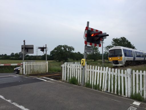 Not often you see a train passing at the Marsh level crossing