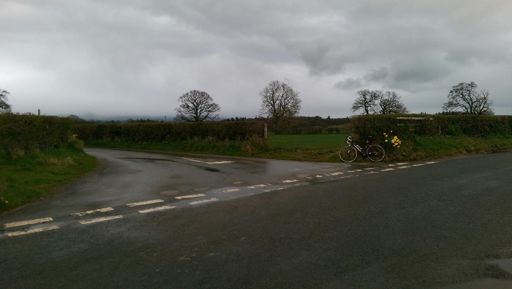 Me road roller on a cold damp April day