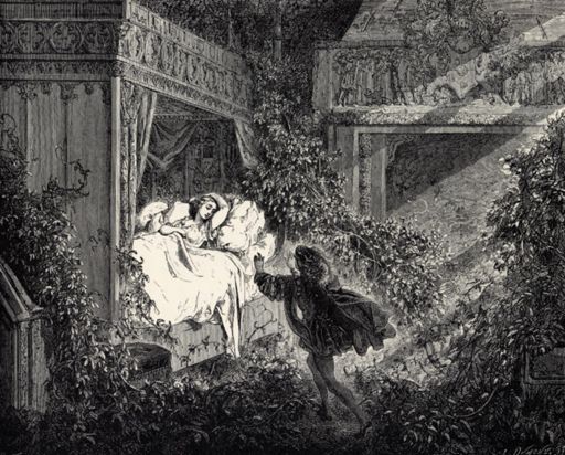 "La Belle au Bois Dormant - Sixth of six engravings" by Gustave Doré auf
Wikimedia Commons; Licence: CC; Source: https://en.m.wikipedia.org/wiki/File:La_Belle_au_Bois_Dormant_-_Sixth_of_six_engravings_by_Gustave_Dor%C3%A9.jpg