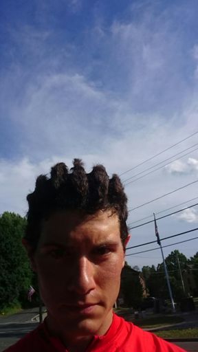 I am trying to win the KOM for helmet hair. Am I close?