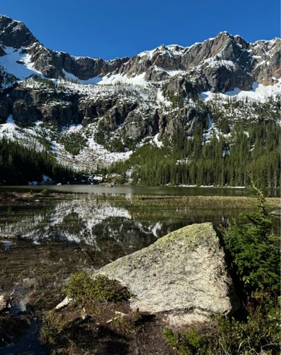 Lake is snow free--early this year.