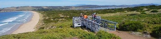 Cape Deslacs Lookout with views of Clifton Beach and Pipeclay Lagoon.