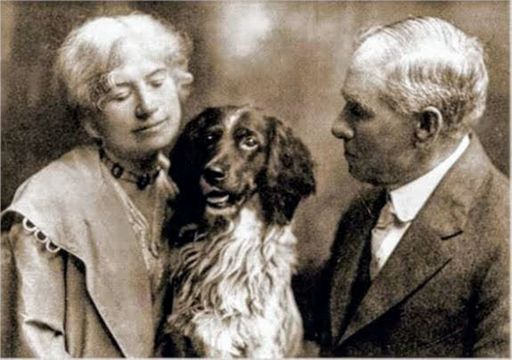 Annie Oakley with Dave and her Husband Frank Butler. Dave, an English Setter was 10 years old when he died.