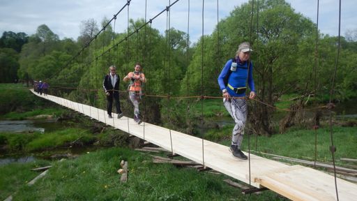 Подвесной мост через Протву в Сатино. Фото Сергея Булычева.