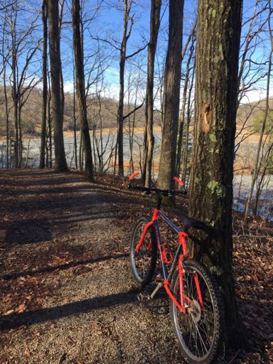 Ice covering the lake. Feels like Spring.