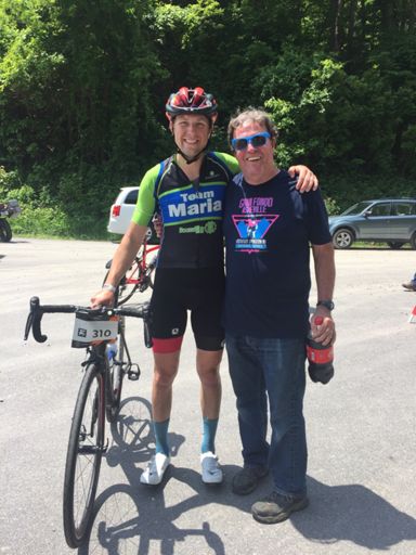 Me and Dad at the last rest station, volunteer of the day!