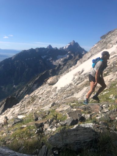Charlie approaching the drizz. Grand in the background