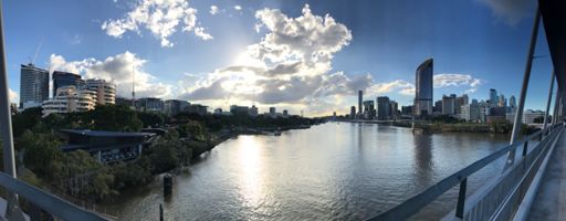 The sky and the river looked banging.