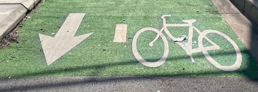Bike path on North Ave just full of glass.