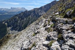 Obiou par les chatières et la cheminée du Petit Obiou

