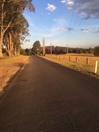 Back on the bitumen with the light starting to fade.