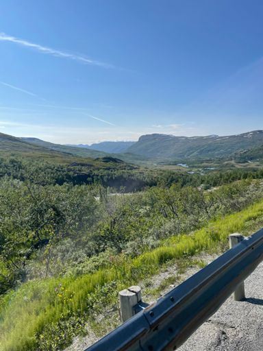 Hardangervidda. Akkurat kommet opp på platået. Lett medvind og 22 grader