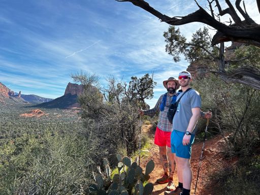 Matt and Dave on Hiline before the big decent back to the trail head.