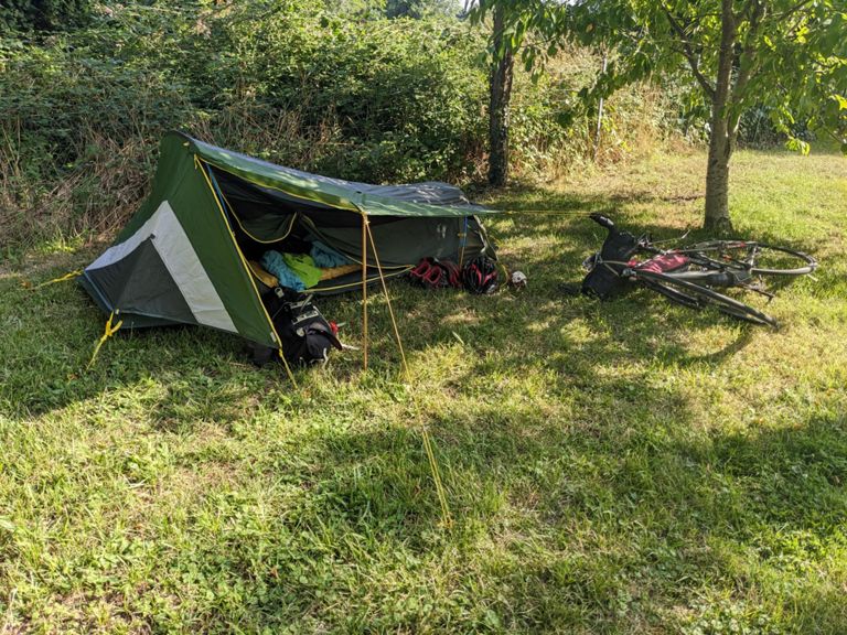 Opted to camp for a couple of nights as not a lot of accommodation options along the way, also onsite restaurant with sensible hours, always a win in France!