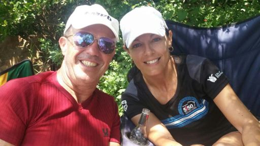 Picnic with my wife after good ride with Doc, Mike and Attie