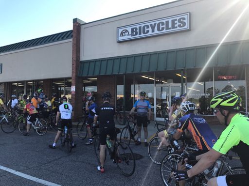 Some of the riders at the Rock N Road bike shop group ride.