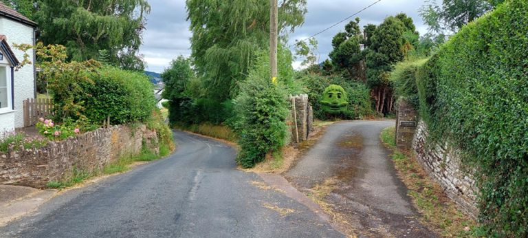 In unnamed Grosmont road approaching the B4347, which we alas reach north of Grosmont Castle which is not on route