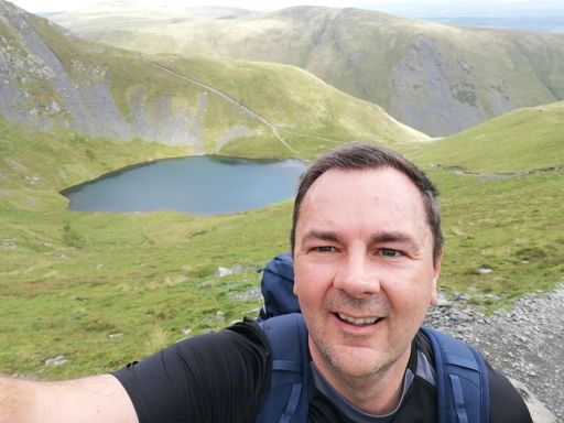 Me on the climb from the tarn